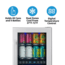 NewAir 15in Premium Built-in Dual Zonen Wine/Beverage Fridge, Black/Stainless Steel, 9 Bottles and 48 Cans, NWB057SS00