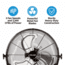 NewAir 18in High Velocity Portable Floor Fan, Black, WindPro18F