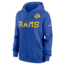 Nike Los Angeles Rams Alt Pack Club Nike Womens NFL Pullover Hoodie in Blue 00Z54EVQ9X-M5A, Blue, XL, female, 1016119768-00823987274130