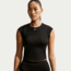 Nike Nike Womens Swim Effortless Essential Cap Sleeve Swim Top in Black NESSG237-001, Black, L, female, 1016000712-00017371226137