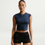 Nike Nike Womens Swim Effortless Essential Cap Sleeve Swim Top in Blue NESSG237-440, Blue, XL, female, 1016000669-00017371226267