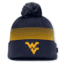 Nike West Virginia Sideline Peak Nike Unisex College Cuffed Pom Beanie in Blue NC1619MCWVN-8A7, Blue, One Size, unisex, 1016089660-00199296781936
