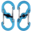 Nite Ize S-Biner Plastic MicroLock 2pk Translucent Blue LSBPM-03T-2R3
