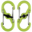 Nite Ize S-Biner Plastic MicroLock 2pk Translucent Lime LSBPM-17T-2R3