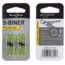Nite Ize S-Biner Plastic MicroLock 2pk Translucent Lime LSBPM-17T-2R3