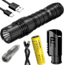 Nitecore MH12S 1800 Lumen Rechargeable Flashlight with a TIKI UV Keychain Light, Black, 6952506406999