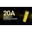 Nitecore NL2160HP 6000mAh Rechargeable 21700 Battery, Black/Yellow, 6952506496426