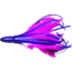 No Alibi NA-DD01-1/4 Dolphin Delight Trolling Lure, Rigged &amp; Ready, Blue/White Skirt, 1/4 oz Head, 4.5", 7/0 Hook, 135 lb Cable, 3 ft, NA-DD01-1/4