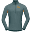 Norrona Fjora Equaliser Long Sleeve Zip Top - Mens, North Atlantic/Orange Popsicle, Medium, 7042698461353