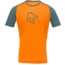 Norrona Fjora Wool T-Shirt - Mens, North Atlantic/Orange Popsicle, Small, 7042698461520