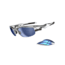 Oakley Fast Jacket Sunglasses, Silver Frame, Blue Irid + Jade Irid Lens OO9097-11