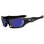 Oakley Monster Dog Polished Black Frame w/ Deep Blue Polarized Lenses Sunglasses 12-749