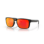 Oakley OO9102 Holbrook Sunglasses, Matte Black Frame, Prizm Ruby Lenses, OO9102-9102E2-55