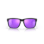 Oakley OO9102 Holbrook Sunglasses, Matte Black Frame, Prizm Violet Lenses, OO9102-9102K6-55