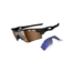 Oakley Radarlock Path Mens Sunglasses Polished Black Frame, Bronze Polarized Vented and Deep Blue Polarized Vented Lens OO9181-25