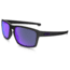 Oakley Silver Sunglasses Matte Black Frame, Violet Iridium Polarized Lens-OO9262-10