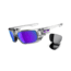 Oakley Style Switch Mens Sunglasses Polished Clear Frame, Violet Iridium and Black Iridium Lens OO9194-03