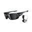 Oakley Style Switch Mens Sunglasses Crystal Black Frame, Black Iridium Polarized and Chrome Iridium Lens OO9194-06