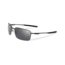 Oakley Titanium Square Wire Mens Sunglasses, Pewter Frame, Black Iridium Polarized Lens OO6016-02