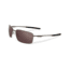 Oakley Titanium Square Wire Mens Sunglasses, Brushed Chrome Frame, OO Black Iridium Polarized L OO6016-03