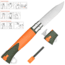 Opinel Explore Folding Knive Num.12, 3.98in, w/ Virobloc, 12C27 Sandvik SS, Orange, 001974