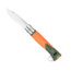 Opinel No.12 Explore Folding Knife w/Tick Remover, 4in, Stainless Steel/Sandvik 12C27, Plain, Orange, Polymer, 2454