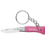 Opinel No 2 Keyring Knife Fuchsia Folding Knife,Stainless Steel,Standard Edge,Pink Wood Handle, 1842