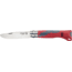 Opinel Outdoor Junior Folding Knife No.7, 3in, 12C27 Sandvik SS, Red, 001897