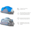 Outbound 8-Person 3-Season Lightweight Dome Tent w/Carry Bag and Rainfly, Blue, CTI0765455