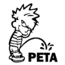 Outdoor Decals Pee On Peta 6''x6'' White