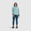 Outdoor Research Trail Mix Quarter Zip Pullover - Womens, Sage/Naval Blue, Extra Small, 3001392614005