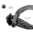 Overland Vehicle Systems Soft Shackle, 7/16in, 41000 lbs, w/ Collar, Gray, 22 in, 19139919