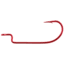 Owner Hooks Worm Hook with Cutting Point, Wide Gap 3X Strong, Offset, Red, Size 1/0, 6 Per Pack, 5102-113