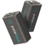 Pale Blue Earth Pale Blue Smart Lithium Ion USB Rechargeable 9V Batteries 2 Pack, Gray, PB-9V-C