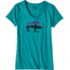 Patagonia Fitz Roy Bison Cotton/Poly V-Neck T-Shirt - Women's-True Teal-Large