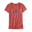 Linear Fractures Cotton/Poly V-Neck T-Shirt - Womens-Sumac Red-X-Small