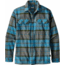 Patagonia Long Sleeve Fjord Flannel Shirt - Men's-Buckstop Plaid/Filter Blue-Small