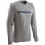 Patagonia Long-Sleeved Capilene Daily Graphic T-Shirt - Men's -Text Logo/Feather Grey/Navy Blue-Medium