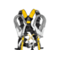 Petzl Full Body Harness, w/ANSI &amp; CSA certifications, Yellow/Black, 34-46in waist C73AAA 2U