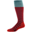 Point 6 Ski/Stripe Medium Over-The-Calf Sock - Women's-Red/Ocean-Small