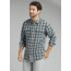 prAna Ansel Long Sleeve Flannel Shirt- Men's, Weathered Blue, Large, M23181370-WEBL-L