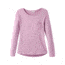 prAna Foundation Long Sleeve Crew Neck Top, Orchid Heather, Large, W21170144 -582-L