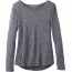 prAna Foundation Long Sleeve Crew Neck Top - Women's, Muted Truffle Heather, Large, W21170144-MTHT-L