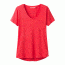 prAna Foundation Short Sleeve V Neck Top Women's, Carmine Pink Heather, Medium, W11170142-CPHT-M