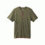 prAna Garrity Short Sleeve Henley Mens, Cargo Green Heather, Medium, M11181406-CGHT-M