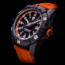 ProTek Carbon Dive Watch, Carbon Case/Black&amp;Orange Dial/Orange Strap, One Size, PT1004O