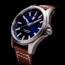 ProTek Titanium Field Watch, Titanium Case/Blue Dial/Dark Tan Strap, One Size, PT3003