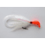 Pucci Bucktail Flash Striper Jig, 1 1/2 oz, Fluorescent Red Head/White/White, PFJ112-FL/WH