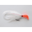 Pucci Bucktail Flash Striper Jig, 1 oz, Fluorescent Red Head/White/White, PFJ-1-FL/WH