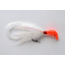 Pucci Bucktail Flash Striper Jig, 5/8 oz, Fluorescent Red Head/White/White, PFJ58-FL/WH